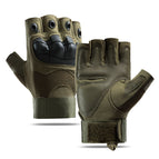 Soft shell tactical half-finger gloves - green [lightweight] / M