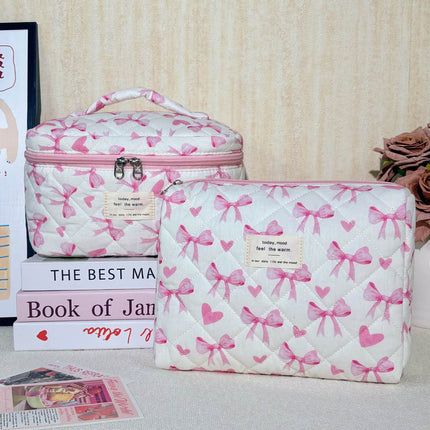 Cross-Border Best-Selling Polyester-Cotton Cosmetic Bag for Women, Large Capacity Travel Portable Toiletry Bag, Makeup Brush Storage Bag