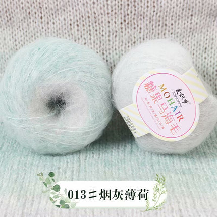 Candy Mohair Section Dyed Wool Hand-Knitted Sweater Cardigan Colorful Gradient Wool Thread Fine Wool Thread