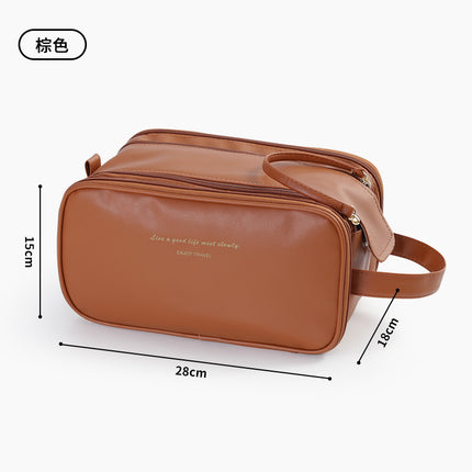 New Internet Celebrity Cosmetic Bag Large Capacity Multifunctional Cosmetics Bag Pu High-Looking Cosmetics Storage Three-Layer Organizing Box