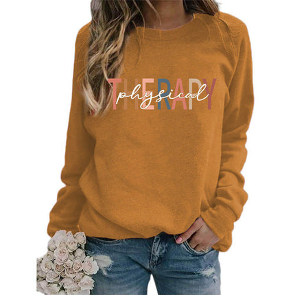 Foreign trade supply therapy printed round neck jacket sweater European size women's coat long sleeve cross-border autumn and winter