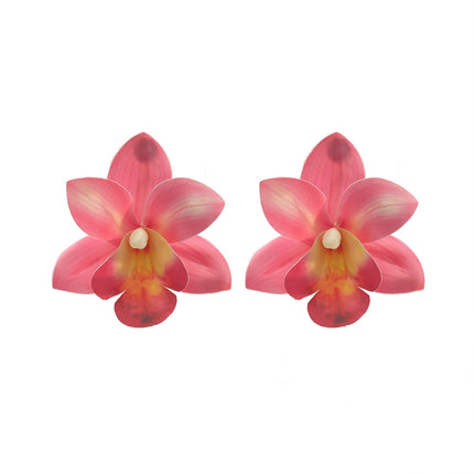 European and American Exaggerated Jewelry Butterfly Orchid Multi-Layer Earrings Earring Stylish Large Flower Summer Vacation Cross-Border Supply