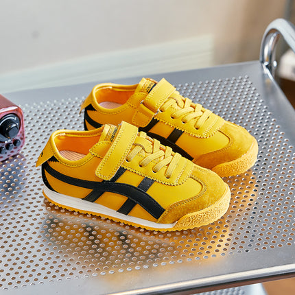 Children's Genuine Leather Forrest Gump Shoes Korean Style Boys' Casual Shoes Spring & Fall Korean Style Foreign Style Yellow Girls' Leather Panel Shoes