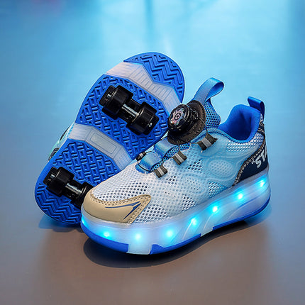 Roller Shoes for Girls, Summer 2026 New Model, 4-Wheel Children's Roller Shoes, Breathable Sports Skates, Single Mesh for Boys