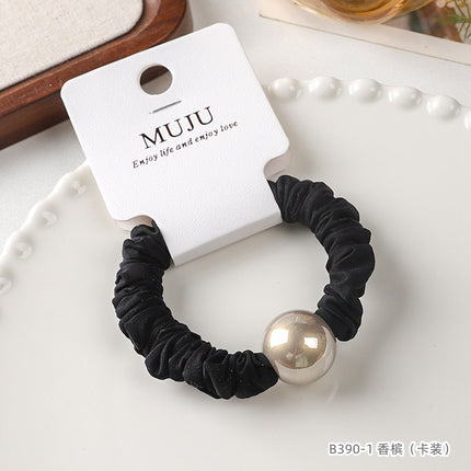 Card-Mounted Hair Band, High-End Pearl Hair Accessories, High Elasticity, Super Soft Small Intestine Ring, Hair Rope, Rubber Band, High Ponytail Head Rope