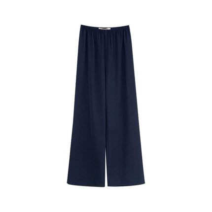 Doggyqn Highly Recommends! 3-Color Self-Retaining/Ice Skin Soup Pants for Women Summer Acetate Straight Wide-Leg Cool Pants