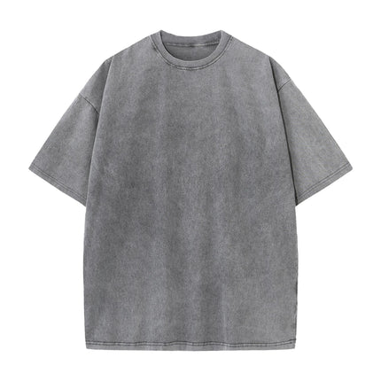 Digital direct spray washing cotton short sleeve custom retro distressed men's and women's class clothes work clothes custom