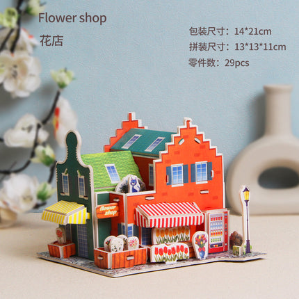 Paper 3D Stereo Puzzle Education School Model DIY Handmade Kidsren's Educational Toys Girls Kindergarten Wholesale