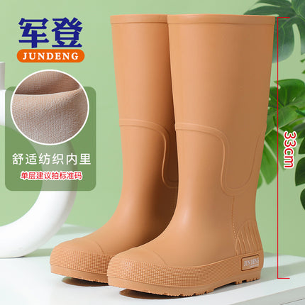 Spring and Summer New Non-Slip Women's High Rain Boots Rainy Season Work Boots Fashionable British Women's Water Shoes 33 High Water Boots