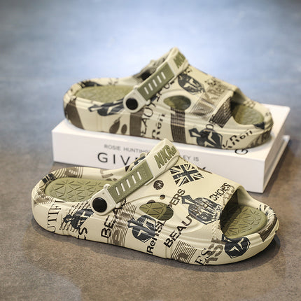 Coconut Slippers for Men's Summer Outer Wear for Teenagers, Thick-Soled Casual Sports Seaside Beach Sandals