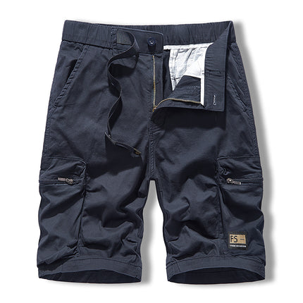 Multi-Pocket Overalls Men's Summer Mountain Camping Loose Trendy Brand Washed Men's Pants Casual Shorts Men's Five-Pants