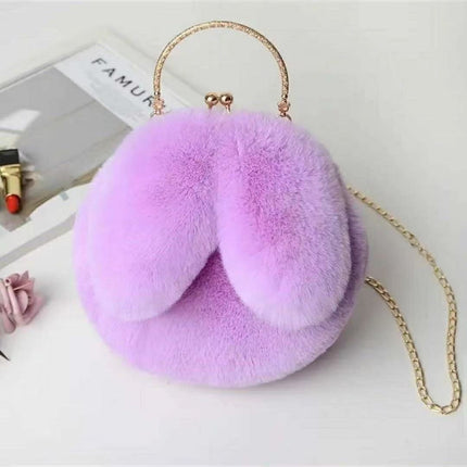 Wholesale new cute exquisite rabbit ears plush chain bag mobile phone bag shoulder messenger bag all-match foreign style women