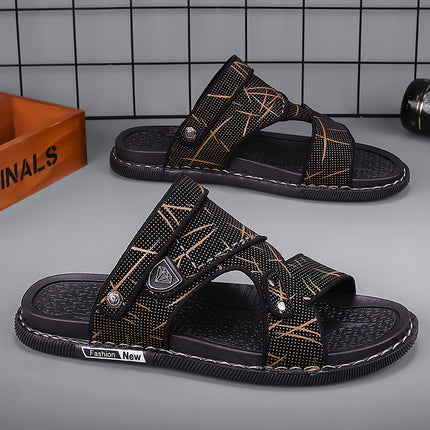 Vietnamese Slippers for Men, Summer Outdoor Wear, Wear-Resistant, Suitable for Work, Driving, and Outdoor Beach Use