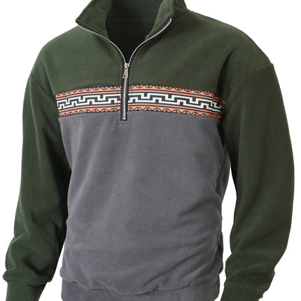 European and American Cross-Border Foreign Trade Casual Men's Long-Sleeved Brushed Half-Zip Jacket Hot-Selling Daily Tops
