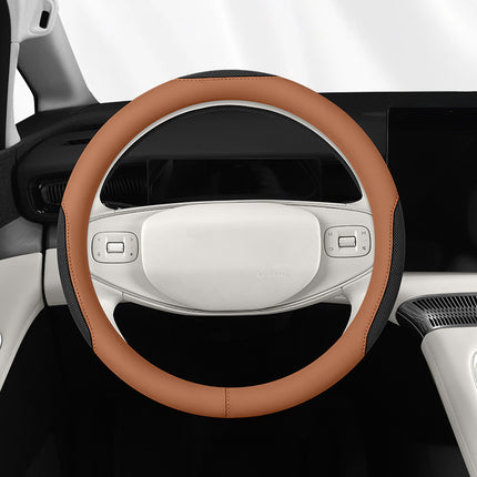 Car Steering Wheel Cover Leather Ice Silk Universal Car Electric Handle Cover Breathable Anti-Slip Model Available for All Seasons