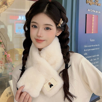 New Style Plush Scarf Otter Fur Scarf Women's Korean Style Autumn and Winter Imitation Rabbit Fur Collar Student Thickened Warm Collar
