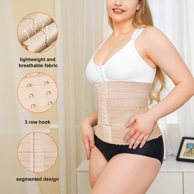 European and American Cross-Border Best-Selling Women's Waist Shaping Belt with Multi-Layer Buckle Adjustment, Waist Control, Tummy Control, Slimming Waist Trainer Belt