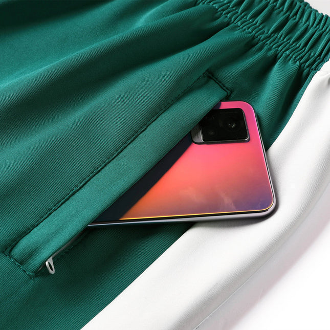 Spring and Autumn Style Sports Pants for Teenagers, Trendy Jogger Pants, Student Green Trendy Sports Pants, Game Color-Blocking Sports Pants
