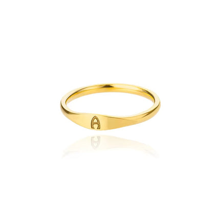 Cross-border 26 English Letter Ring Stainless Steel high quality Niche Design Light Luxury Opening Female Ring Food Ring