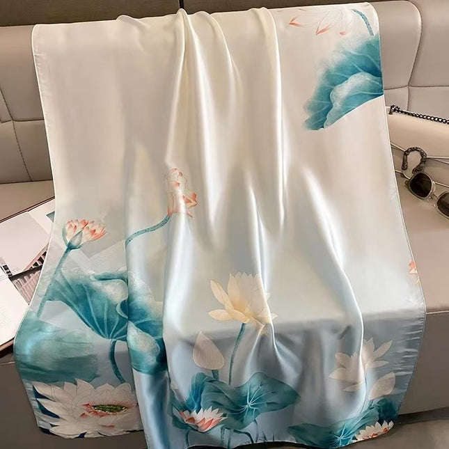 2024 New Arrival Li Brocade Satin Scarf Women's Elegant Printed Fashionable Scarf Spring Autumn Winter Scarf Scarf Shawl