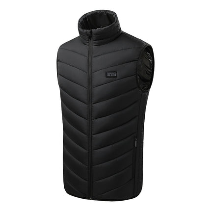 Cross-border dedicated for autumn and winter men's stand collar heating vest electric heating cotton vest intelligent constant temperature heating warm waistcoat
