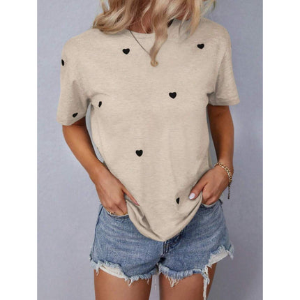 Cross-Border Export New Aliexpress T-Shirts Round Neck Casual T-Shirt Printed T-Shirt for Women