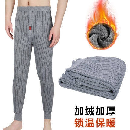 Men's warm pants extra large thickened brushed inner leggings high waist long johns hot pants wholesale
