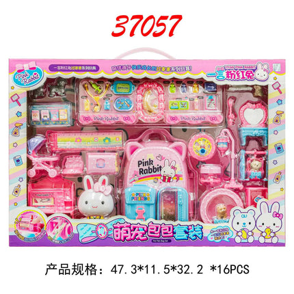 One-word pink rabbit kitchen refrigerator cake dessert shop girl simulation play house toys wholesale mini notebook