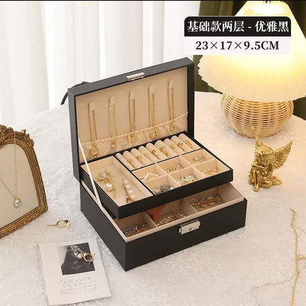 Jewelry Box Earrings Earrings Necklace Ring High-grade Exquisite Large Capacity Gold Jewelry Hand Jewelry Storage Box