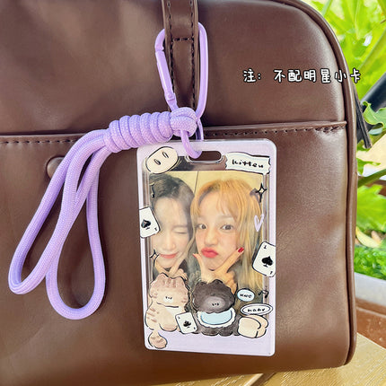 Cute Transparent Card Case Instagram Style Star-chasing Campus Meal Card Protective Case with Lanyard Bus Subway Star Card Pendant