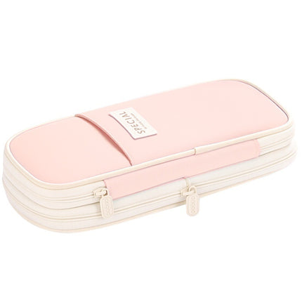 Korean solid color pencil case large capacity student stationery case retractable portable pencil case cross-border in stock generation