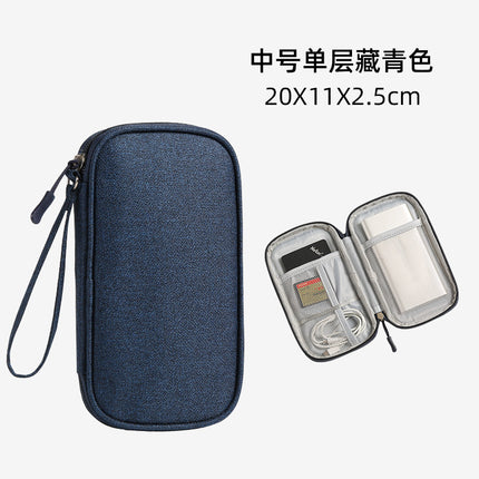 Large Data Cable Bag Storage Waterproof Multifunctional Headphone Power Cable Storage Bag Portable Three-Layer Storage Bag