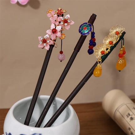 New Year Red Festive Chinese Style Hairpin Palace Style Tassel Walking Hair Hairpin Retro Hanfu Ancient Dress Cheongsam Hair Accessories Women