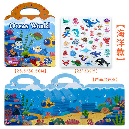 Cross-border Children's Jelly Sticker Book Enlightenment Puzzle Sticker Princess Dress-up Repeatedly Sticker Early Education Jelly Sticker
