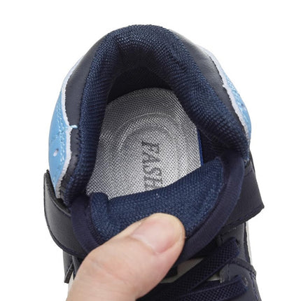Children's High-top sneaker 2024 Autumn and Winter New Girls' fleece-lined Two-cotton Shoes North Carolina Blue Boys' Non-slip Sneakers