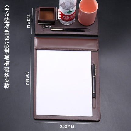 High-End Leather Hotel A4 Writing Board with Magnetic Buckle, Leather Coaster, Folder, Signing Document Board, Can Be Printed with Logo