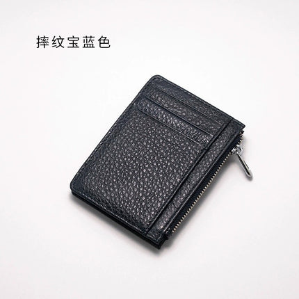 Double-sided Driver's License Multi-card Slot Genuine Leather Zipper Card Bag Top Layer Cowhide Men's Thickened Light Luxury Women's Small Coin Purse Case