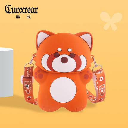 Three-dimensional Cartoon Red Panda Silicone Mobile Phone Bag All-match Girl's Decompression Bag Large Capacity Crossbody Bag Summer New