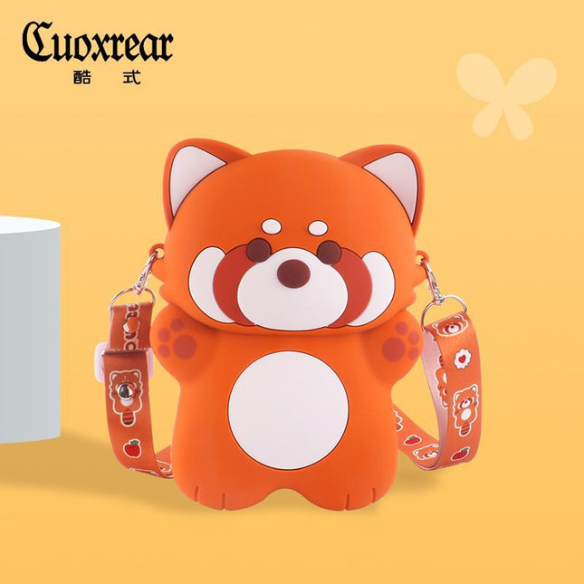 Three-dimensional Cartoon Red Panda Silicone Mobile Phone Bag All-match Girl's Decompression Bag Large Capacity Crossbody Bag Summer New