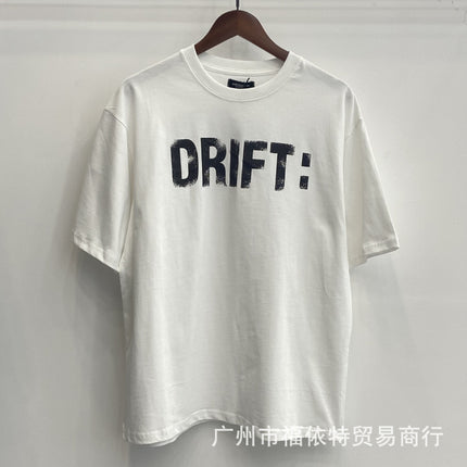 Cross-Border Far American Washed Distressed Short-Sleeved High Street Cross Lip Print Style Fashion Casual Loose Men's and Women's T-Shirts