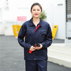 Navy blue and red triangle top [high quality polyester cotton] / 160/S
