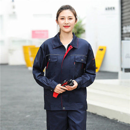 Spring and Autumn Long Sleeve Work Clothes suit Workshop Factory Clothing Men's and Women's Uniforms Wear-resistant Auto Repair Clothing Site Factory Clothing Labor Insurance Clothing