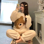 Crooked bear white velvet (long hair) / M