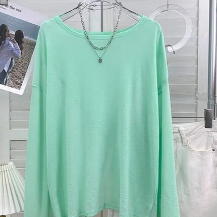 Macaron Color Ultra-White Sunscreen Clothing for Women, Front and Back Two-Wear Slit Niche Design Sunscreen T-Shirt Air-Conditioning Shirt