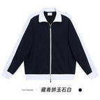 Navy blue with jade white / S