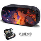Large-capacity three-layer canvas pencil case-factory direct sales / B58539
