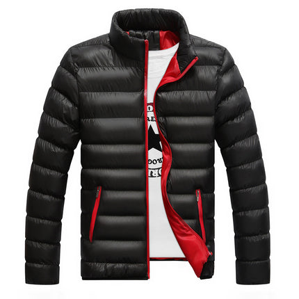 In-Stock 2023 Winter Casual Men's Cotton Jacket, Solid Color Cardigan, Urban Fit Cotton Coat, Cold-Proof, Plus-Size Design