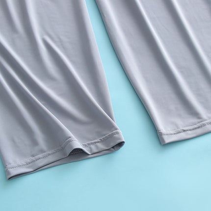 Liquid Ice Silk Pajama Pants Men's Summer Thin Casual Pants Home Pants Loose Large Size Straight Pants Air Conditioning Pants