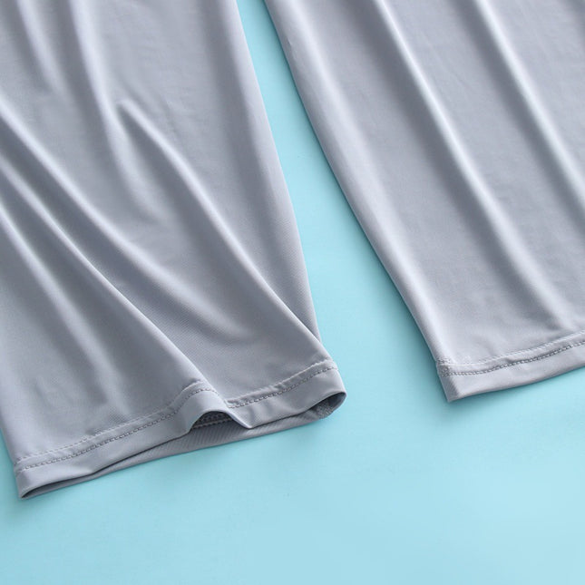 Liquid Ice Silk Pajama Pants Men's Summer Thin Casual Pants Home Pants Loose Large Size Straight Pants Air Conditioning Pants