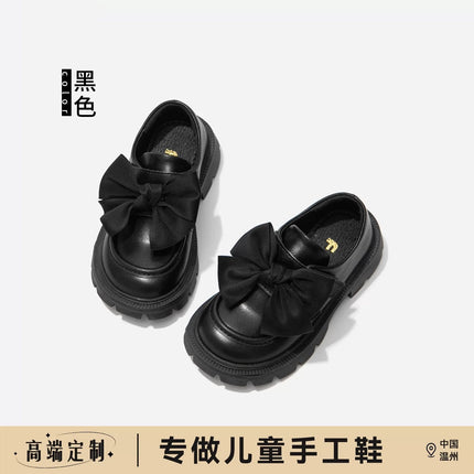 Girls Shoes Genuine Leather Children Princess Small Leather Shoes 2025 Spring and Autumn New Light Soft Sole British Style Black Single Shoes